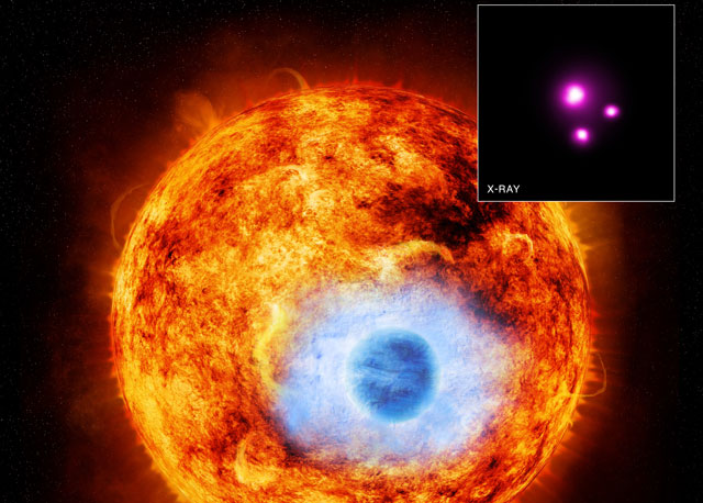 El grfico muestra al planeta HD 189733b pasando delante de su estrella.| NASA