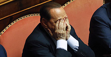 El ex 'premier' italiano Belusconi, en el Senado. | Reuters