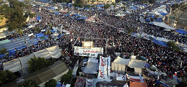 Vista area de las concentraciones de los seguidores de Mursi. | Efe