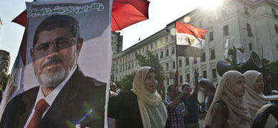 Partidarios de Mursi marchan hoy por El Cairo.| Afp