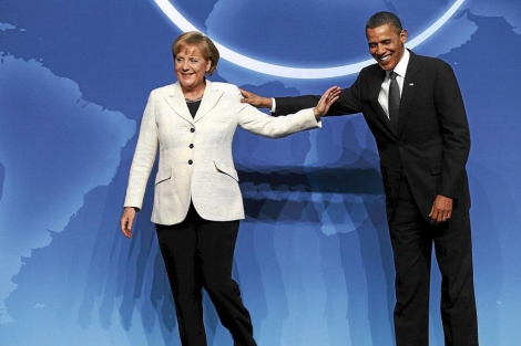 La canciller alemana, Angela Merkel, y el presidente americano, Barack Obama.| Afp