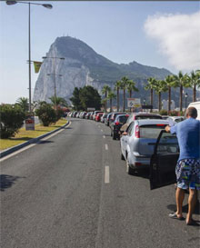 La frontera entre Espaa y Gibraltar.| Afp