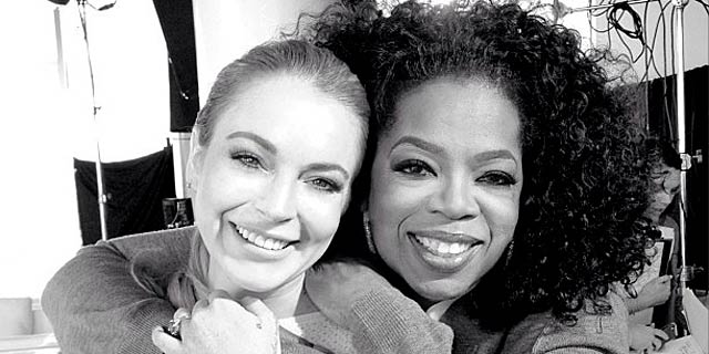 Lindsay Lohan y Oprah Winfrey durante la entrevista. | Instagram/@lindsaylohan