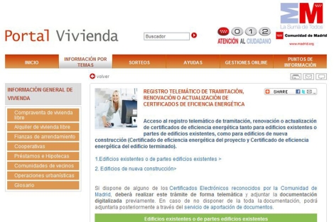 Pgina web habilitada en la Comunidad de Madrid para registrarlos. | EM