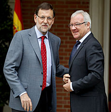 Rajoy recibe a Valcrcel. | J. Barbancho.