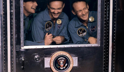 Los astronautas del 'Apollo 11' a su regreso de la Luna. | NASA