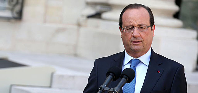 El presidente francés, François Hollande, en el Palacio Presidencial. | Afp