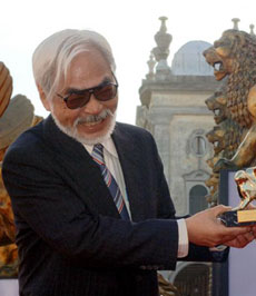 Miyazaki, premiado en 2005 por su carrera.