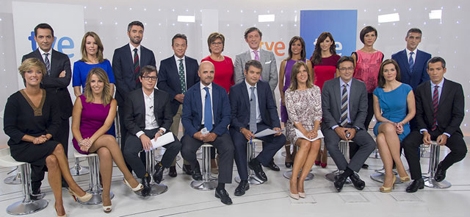 El equipo de informativos de TVE, en la presentacin de temporada.