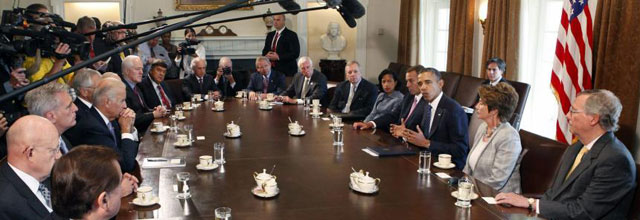 Obama se ha reunido este martes con los líderes republicanos.| Efe