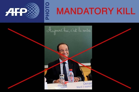 La imagen censurada de Hollande.