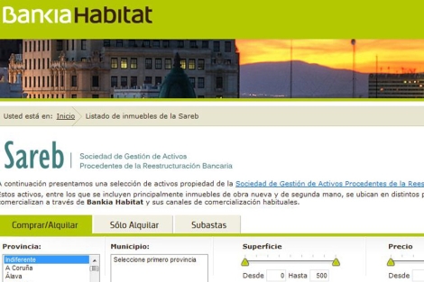 Seccin de Bankia Habitat donde comercializa las viviendas de la Sareb. | EM