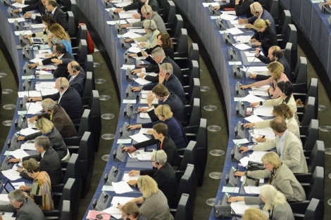 El Parlamento Europeo durante la votacin de la norma hipotecaria. | Efe