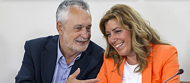 Grin y Daz, en la reunin de la Ejecutiva regional del PSOE. | Efe
