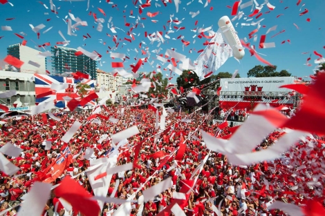 Celebracin del Da Nacional de Gibraltar en la Plaza Casemates. | Afp