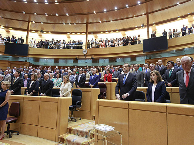 La celebracin en el Senado del Pleno del Congreso donde Mariano Rajoy compareci por el 'caso Brcenas'. | Jos Aym