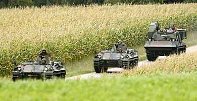 El ejrcito austriaco se aproxima a la escena del crimen con tanques. | Reuters