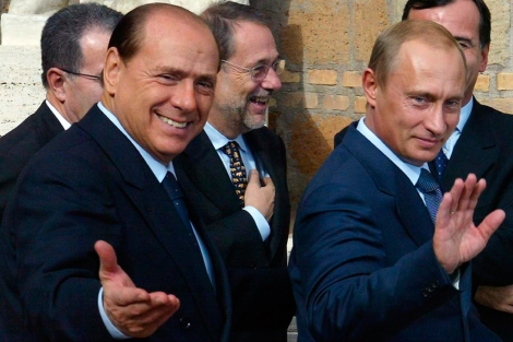 Silvio Berlusconi y Vladimir Putin, en una foto de archivo. | Afp