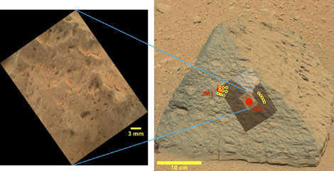 Imagen de la muestra de roca Jake_M.| NASA