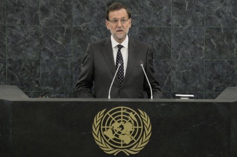 Mariano Rajoy durante su intervencin en la Asamblea General de la ONU. | Afp