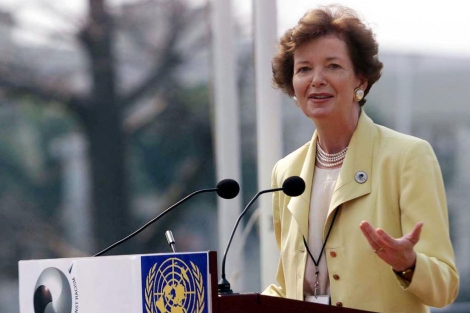Mary Robinson en su poca de Comisaria de Derechos Humanos de la ONU. | Ap