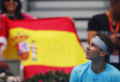 El tenista mallorqun , durante un descanso en el partido. | Reuters