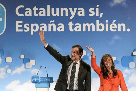 Rajoy y Snchez-Camacho, juntos durante la ltima campaa electoral. | E. M.