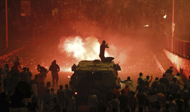 Enfrentamiento en Ramsis Square. | Reuters MS FOTOS
