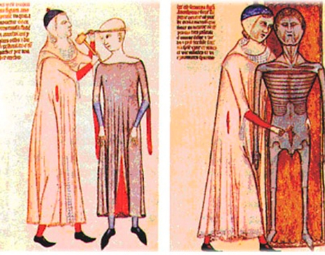 Lminas sobre medicina medieval fechadas en el siglo XIV.