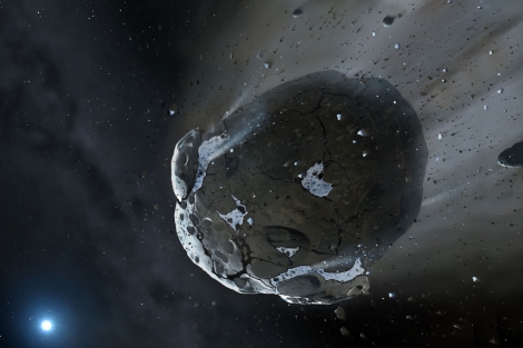 Recreacin del asteroide con agua. | Science