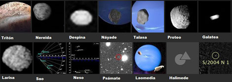 Los 14 satélites de Neptuno. | NASA