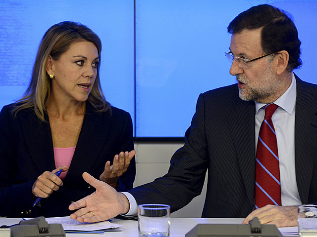 Mara Dolores de Cospedal y Mariano Rajoy, en el Comit Ejecutivo del PP. | Bernardo Daz