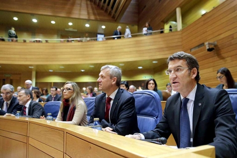El presidente gallego, Alberto Nez Feijo, en un debate en el Parlamento gallego. | Efe