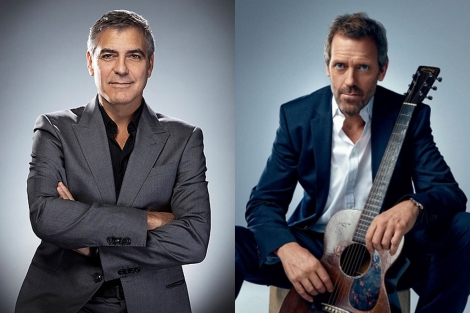Los actores George Clooney y Hugh Laurie.