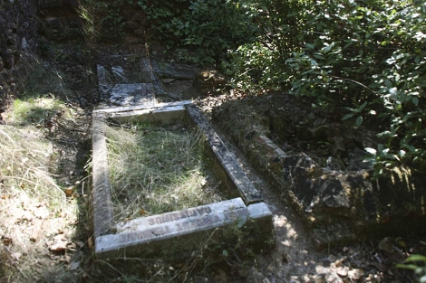 Una de las tumbas del cementerio, plagada de maleza. | Efe