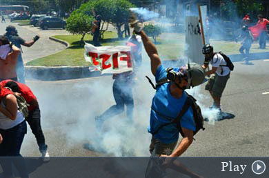Imagen de los enfrentamientos en Brasil.