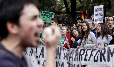 Manifestantes en Madrid.| Efe