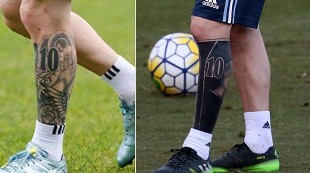 Messi se tunea su tatuaje en la zurda