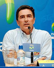 Pedro Campos durante la conferencia de prensa.