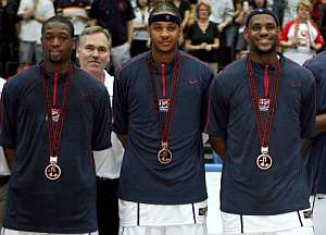 Wade, Carmelo y LeBron, bronce. (Foto: AP)