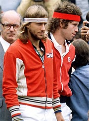 Borg y McEnroe, en la final de Wimbledon'80. (AP)