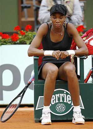 Venus Williams, cabizbaja. (Foto: AFP)