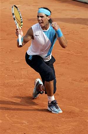 Rafa Nadal celebra su victoria ante Lleyton Hewitt. (Foto: AP)