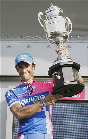 Daniele Bennati, en el podio de Madrid. (Foto: AP)