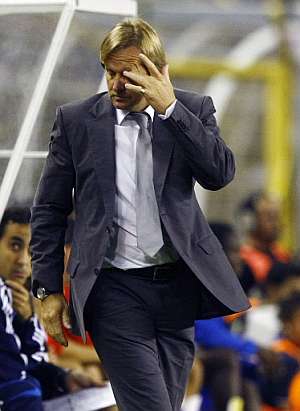 Schuster durante el encuentro frente al Valladolid. (Foto: AFP)