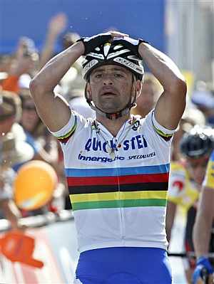 Bettini durante la Vuelta a Espaa. (Foto: AFP)