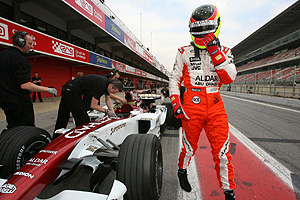 Roldn Rodrguez durante las pruebas de Force India en Montmel. (Foto: Xavier Solanas)