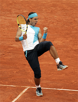 Rafa Nadal durnate la final de Roland Garros. (Foto: AP)