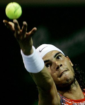 Nadal, durante el encuentro de semifinales. (Foto: AFP)