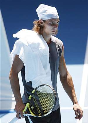Rafael Nadal, durante una sesin de entrenamiento. (Foto: AP)